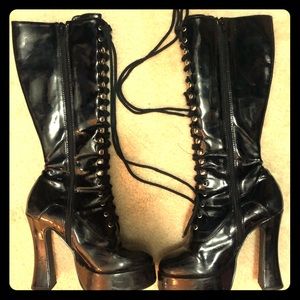 Platform Patton Leather Boots